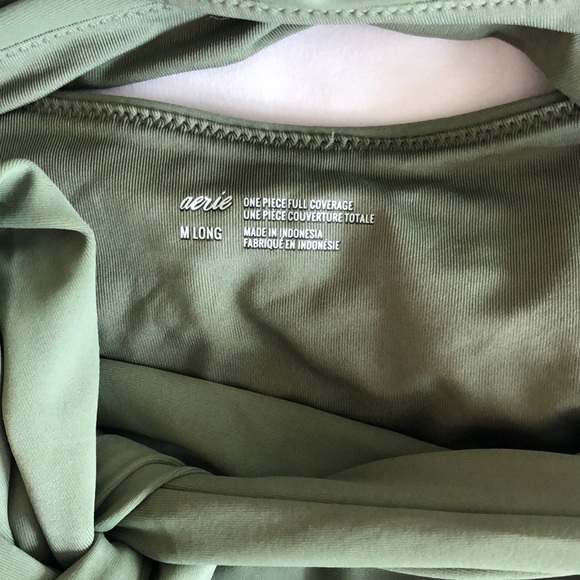 SOLD Aerie Green Wrap one piece swimsuit, size M - Picture 4 of 8